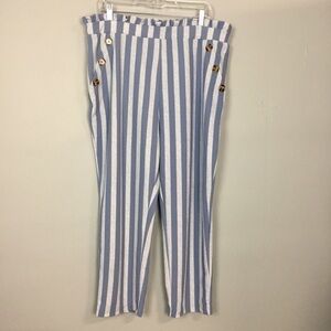 PLANET Gold Plus Striped Paper Bag Waist Pants